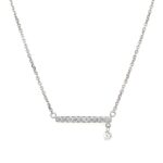 White Gold Diamond Bar Necklace