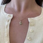 Yellow Gold Peridot Necklace with Diamonds