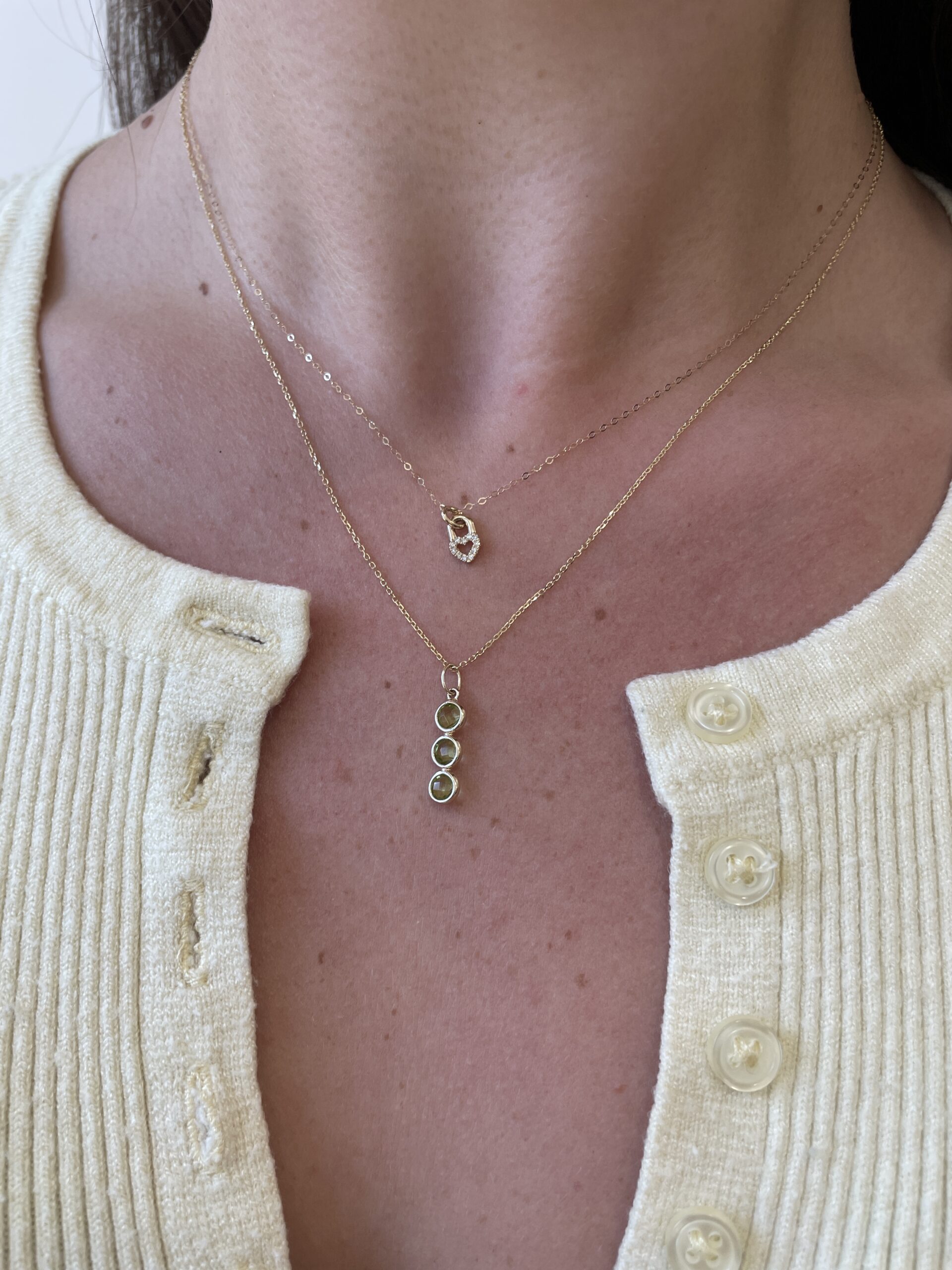 Yellow Gold Peridot Pendant Necklace