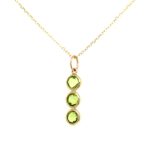 Yellow Gold Peridot Pendant Necklace