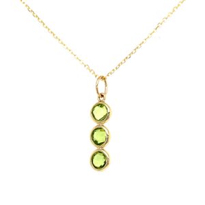 Yellow Gold Peridot Pendant Necklace