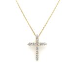 Yellow Gold Diamond Cross Necklace