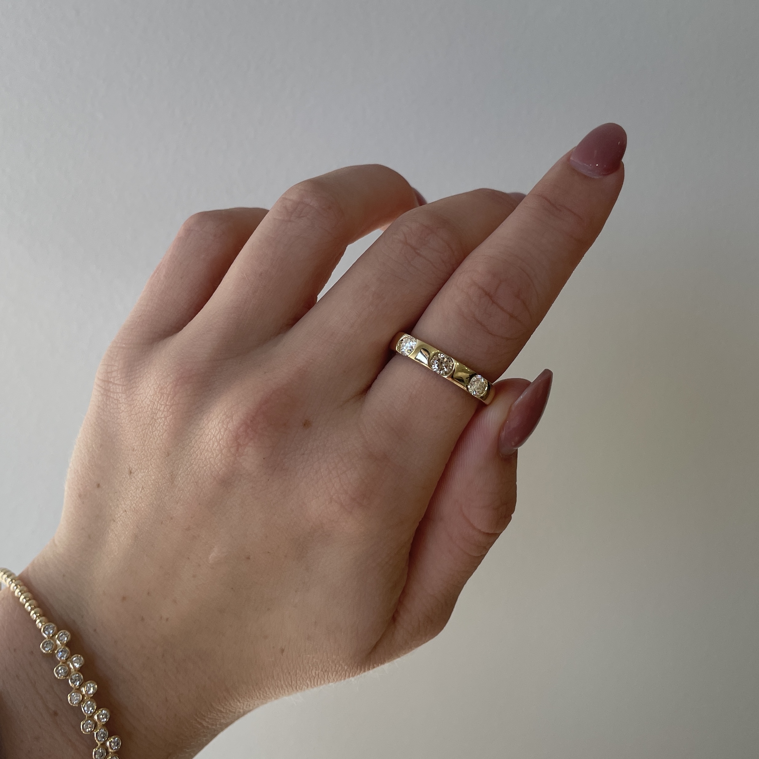 Yellow Gold White & Brown Diamond Fashion Band
