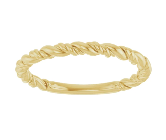 Yellow Gold Stackable Twisted Rope Band