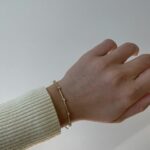 Yellow Gold Flexible Bangle Bracelet with Diamonds
