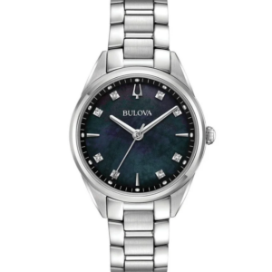 Ladies' Bulova Sutton Diamond Accent Watch with Black Mother-of-Pearl Dial