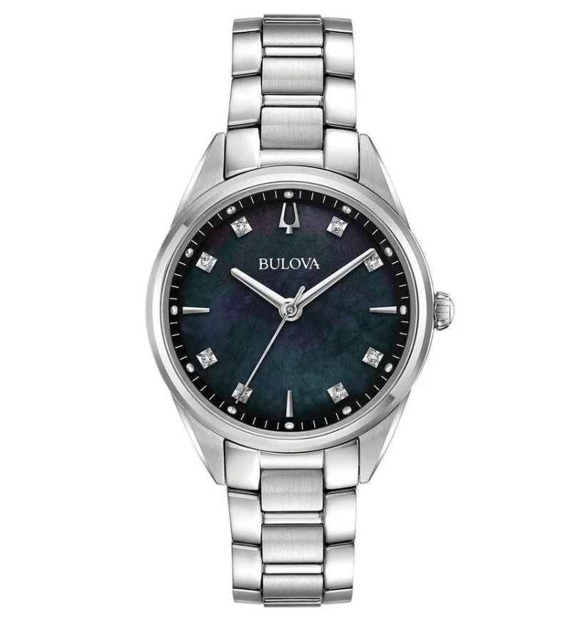 Ladies' Bulova Sutton Diamond Accent Watch with Black Mother-of-Pearl Dial