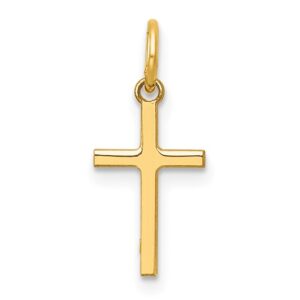 Yellow Gold Polished Cross Charm