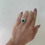 White Gold Emerald Ring with Diamonds