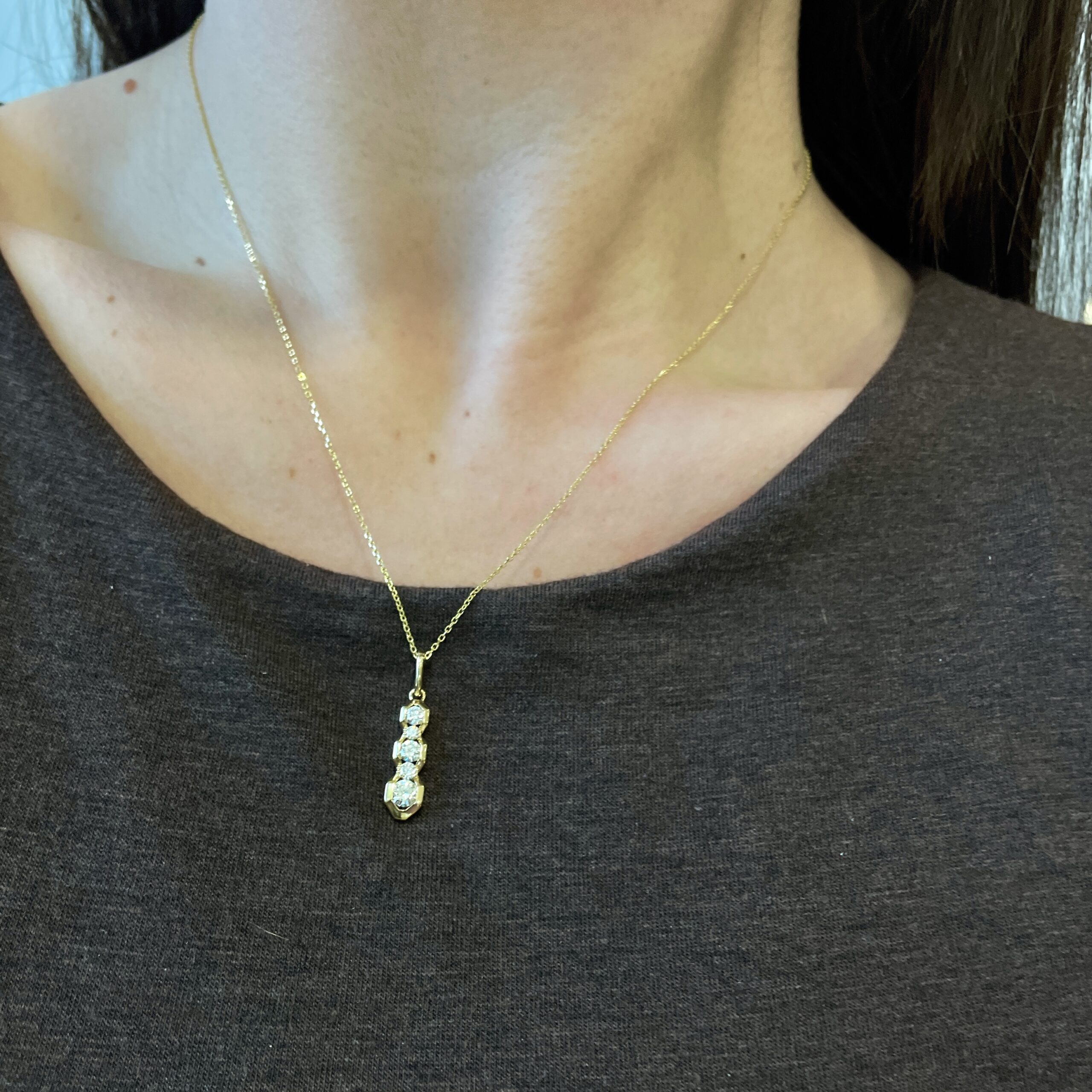 Yellow Gold Diamond Pendant Necklace