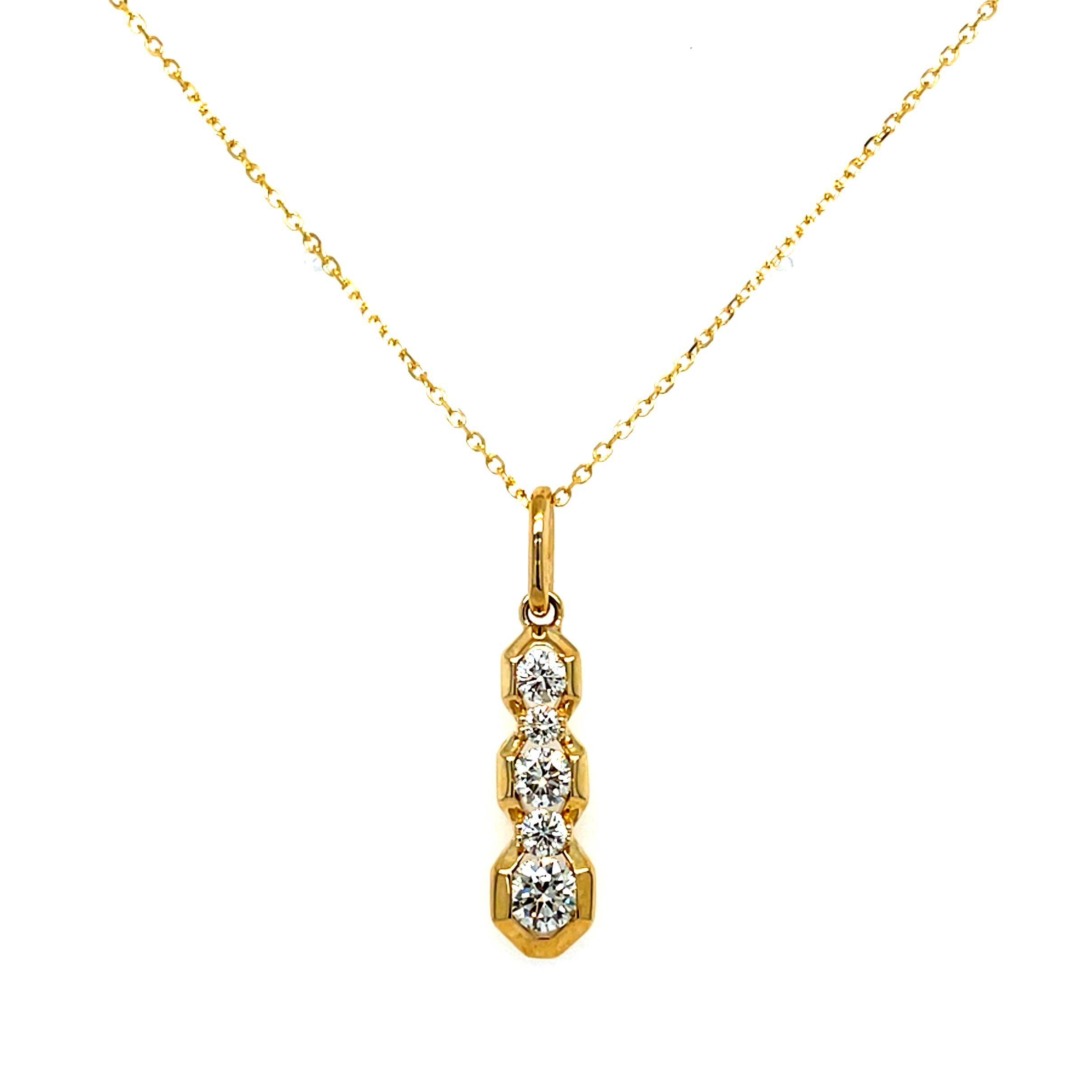 Yellow Gold Diamond Pendant Necklace
