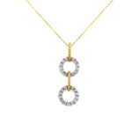 Two-Tone Gold Diamond Pendant Necklace