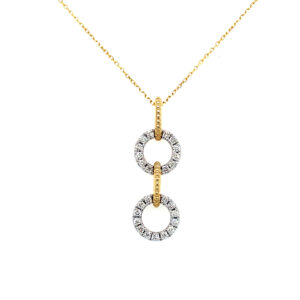 Two-Tone Gold Diamond Pendant Necklace