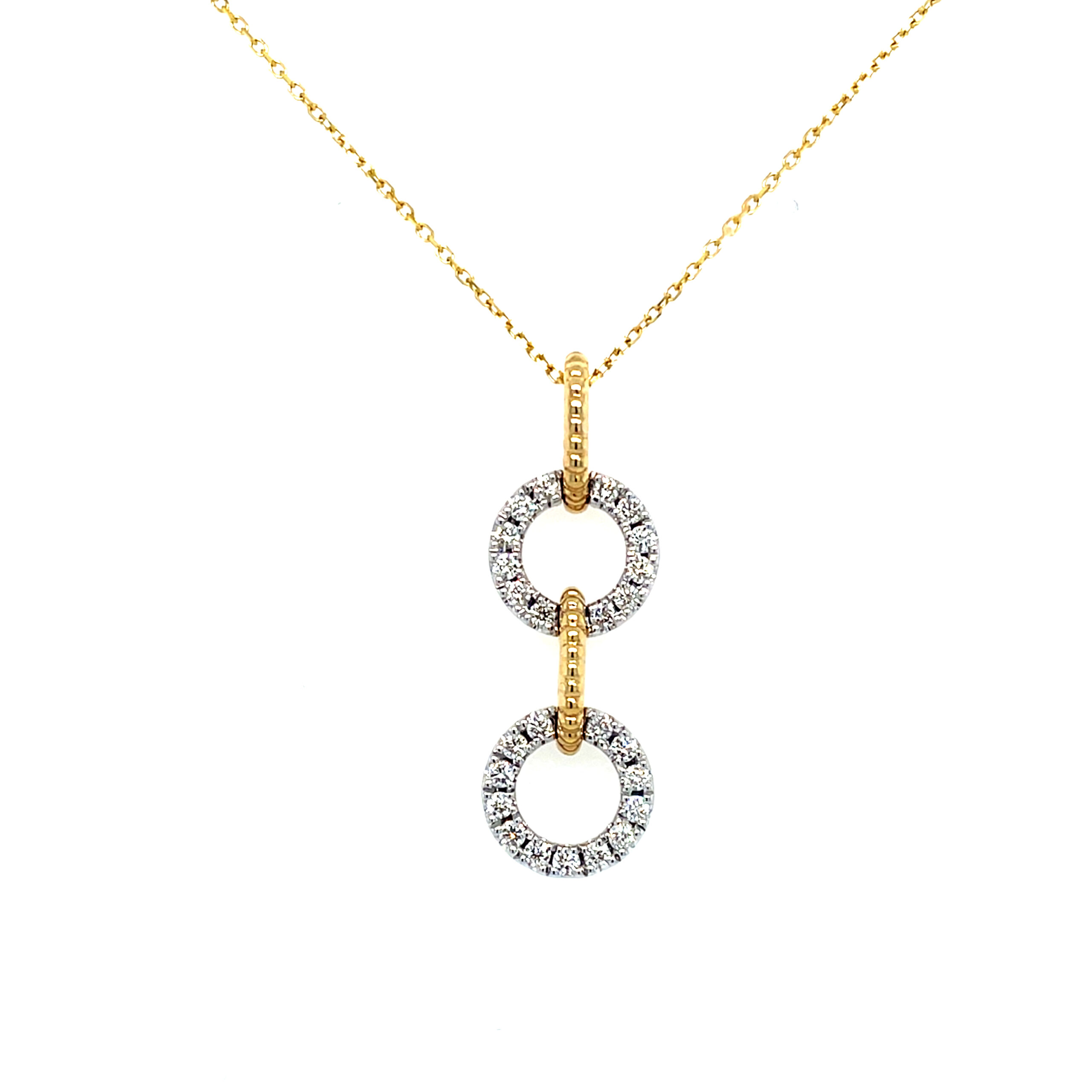 Two-Tone Gold Diamond Pendant Necklace