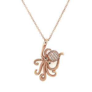 Estate: Rose Gold Diamond Octopus Necklace