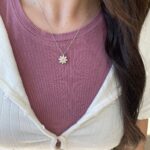 Estate: White Gold Necklace with White and Yellow Diamonds