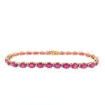 Estate: Yellow Gold Ruby and Diamond Tennis Bracelet