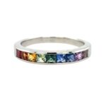 Estate: White Gold Effy Rainbow Sapphire Band