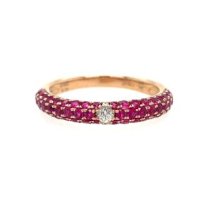 Estate: Crown of Light Rose Gold Ruby & Diamond Band