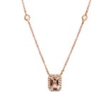 Estate: Effy Rose Gold Morganite and Diamond Necklace