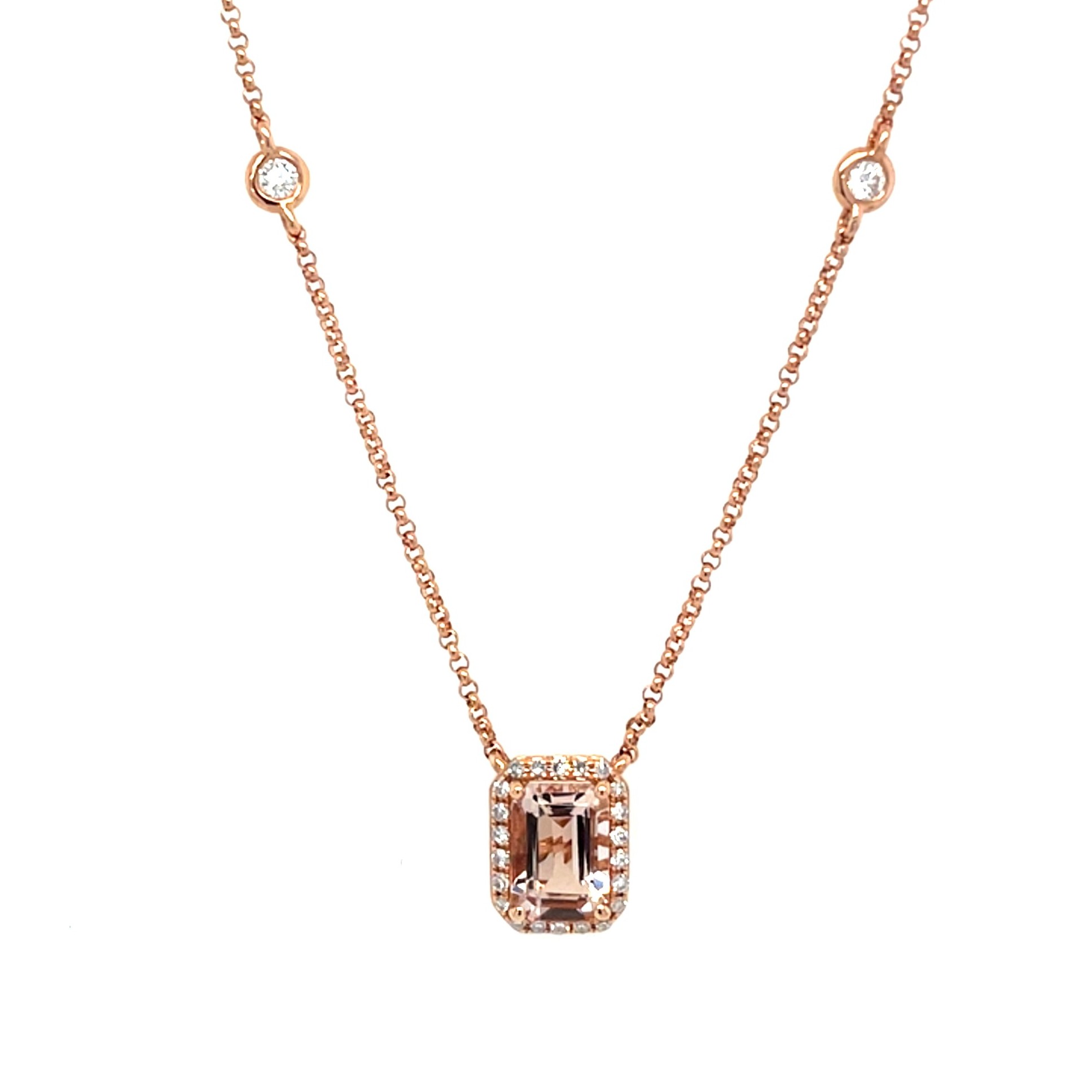 Estate: Effy Rose Gold Morganite and Diamond Necklace