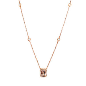 Estate: Effy Rose Gold Morganite and Diamond Necklace