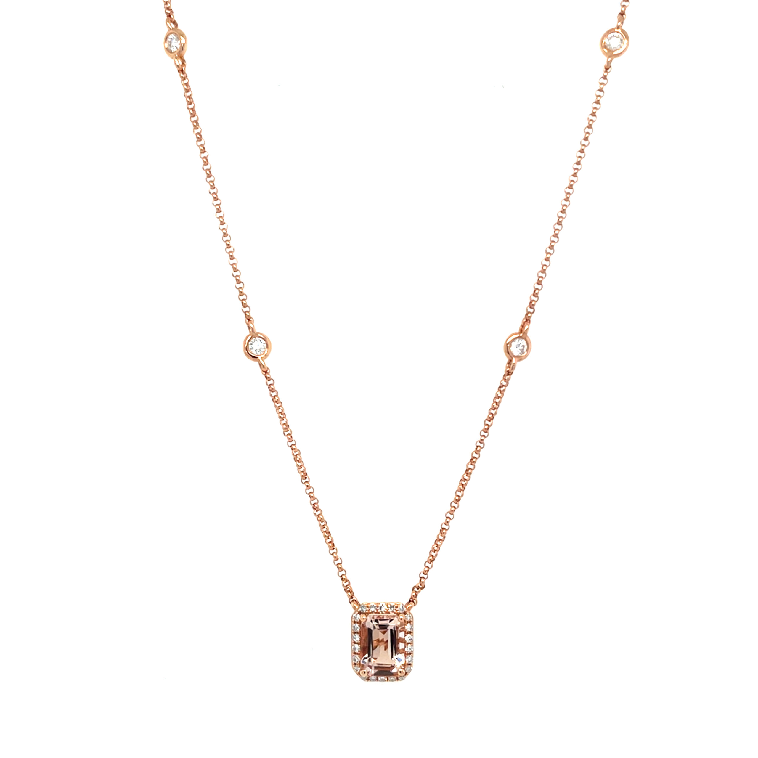 Estate: Effy Rose Gold Morganite and Diamond Necklace