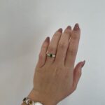 Estate: Yellow Gold Emerald Ring with Diamonds