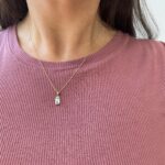 Yellow Gold Aquamarine Pendant Necklace