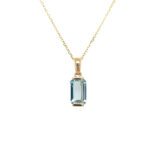 Yellow Gold Aquamarine Pendant Necklace